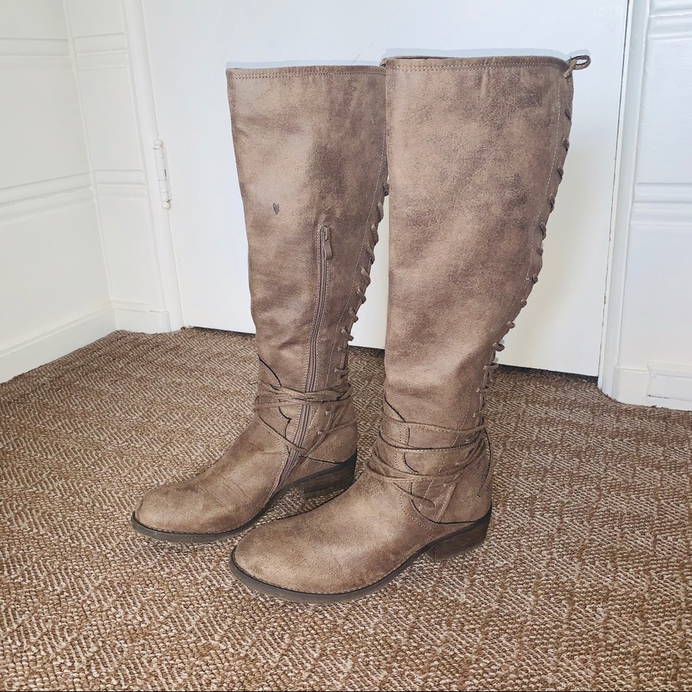 Very Volatile Lace Up Tall Boots